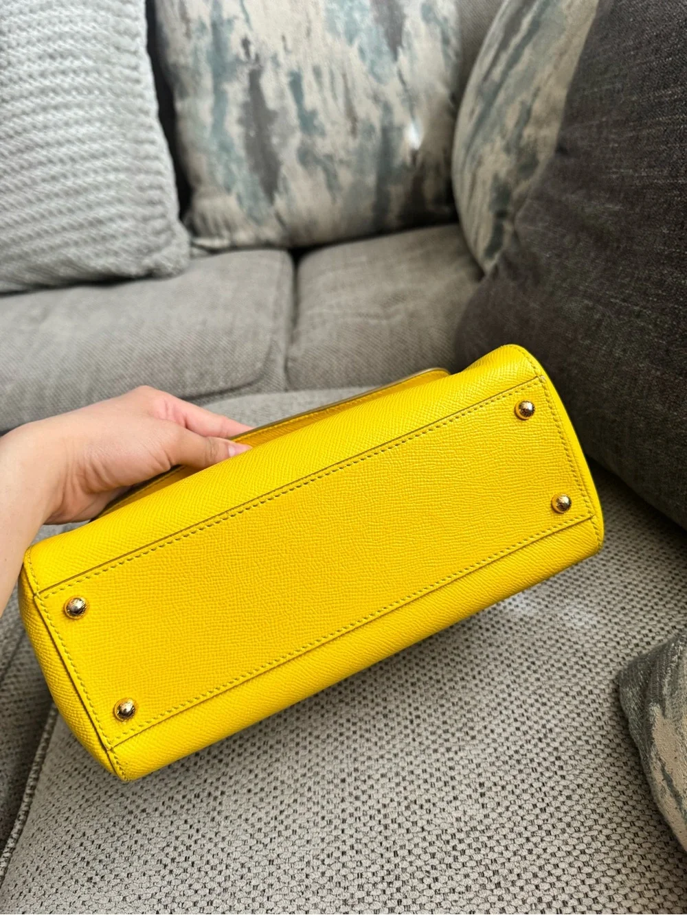 Dolce & Gabbana Yellow Leather Crossbody Shoulder Bag - Designer Style
